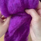 Purple Wool Batting for Needle Felting, Wet Felting, Spinning, Weaving - 1 oz.