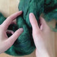 Needle Felting Wool Batting, Evergreen, Forest Green, Batts, Wet Felting, Spinning, Weaving, Dyed Felting Wool, Crafting, Fiber Art Supplies