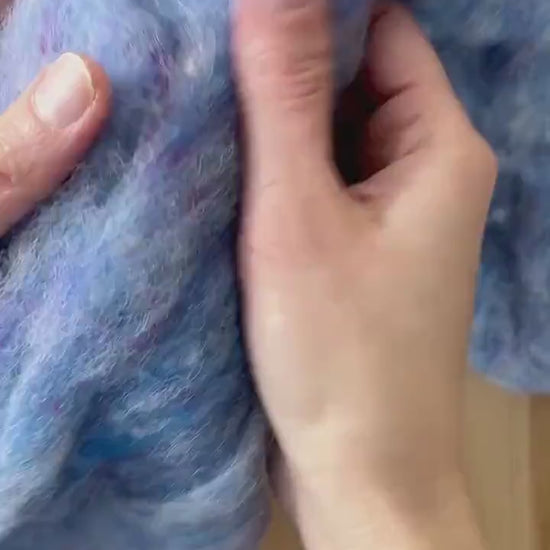 Cornflower Blue - Wool Batting for Needle Felting, Wet Felting, Spinning - 1 oz.