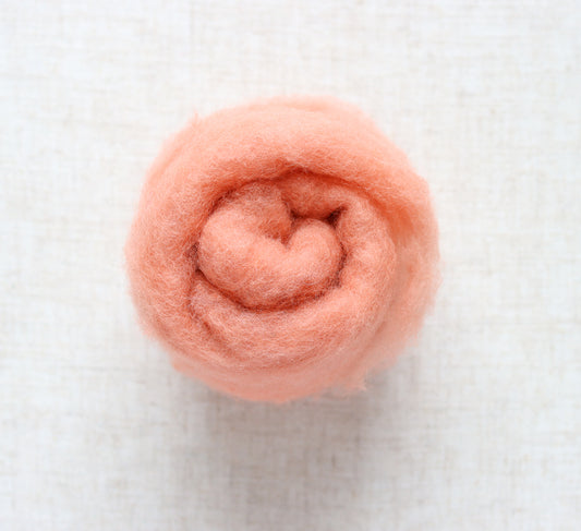 Rouge Carded Maori Wool Batting for Needle Felting and Wet Felting - 1 oz.