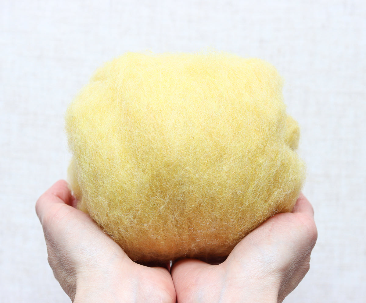 Sunflower Carded Maori Bergschaf Wool Batting for Needle Felting and Wet Felting - 1 oz.