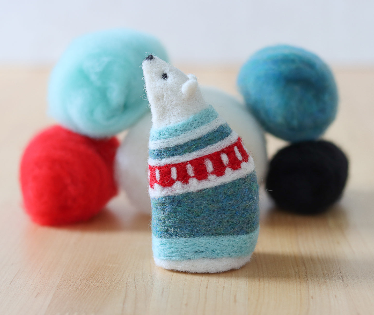 Sweater Bear - Needle Felting Kit - Beginner