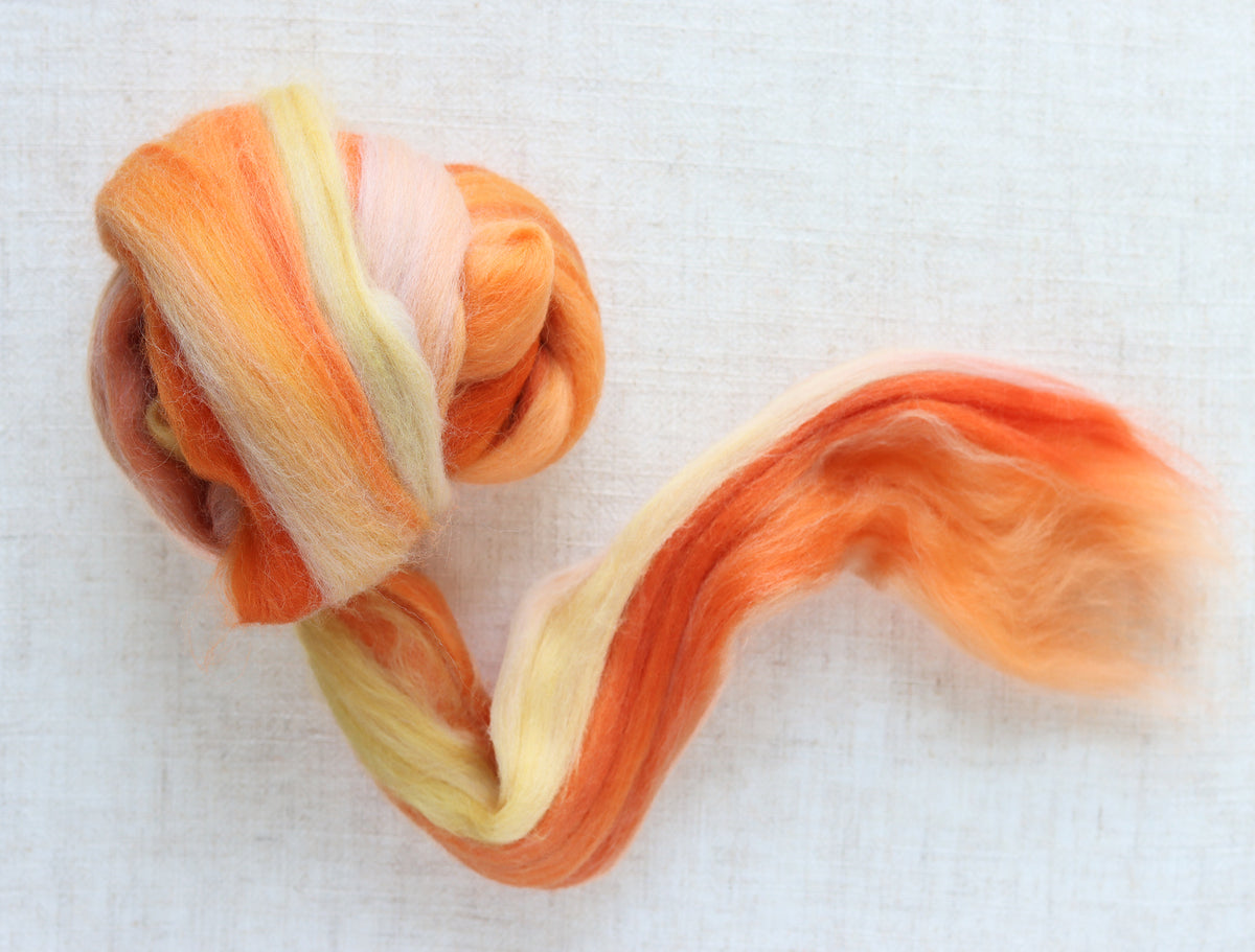 Women Friends Orange - Merino Wool Roving