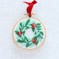Christmas Wreath Ornament - Needle Felting Kit -  Beginner