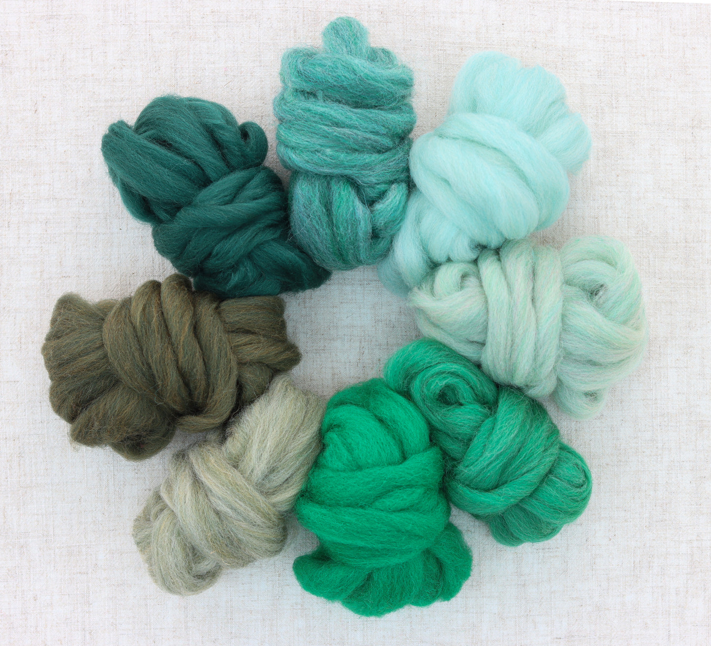 Greens - Wool Roving Sampler