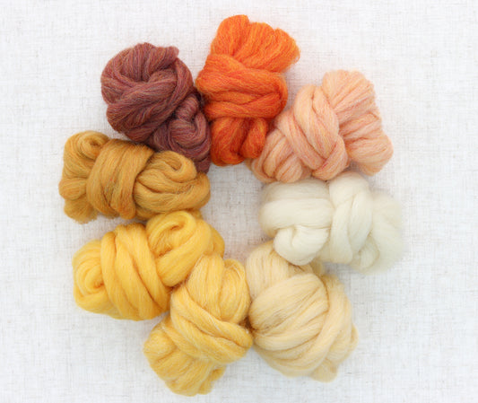 Oranges and Yellows Wool Roving Sampler