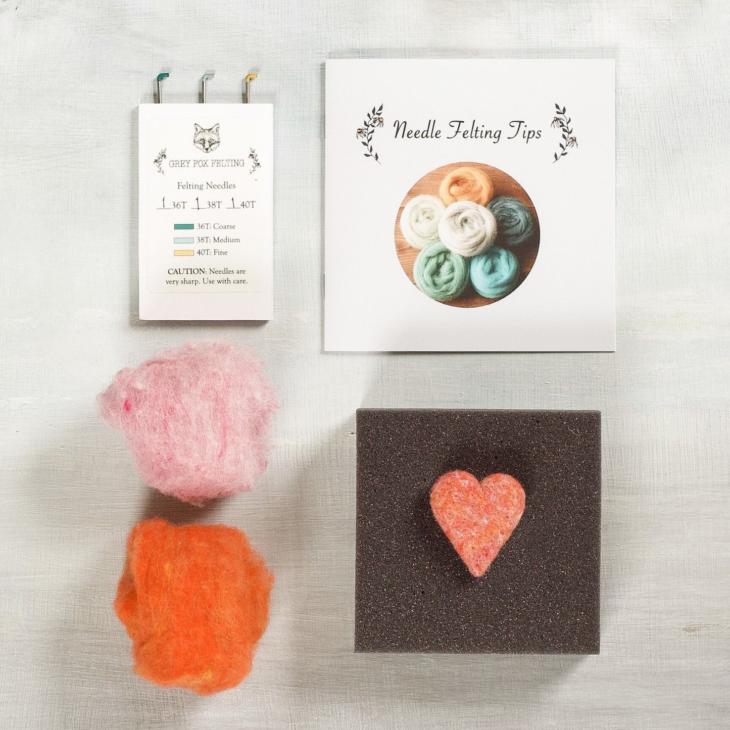 Heart - Needle Felted Kit - Beginner