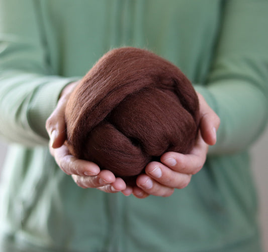 Chocolate Brown - Merino Wool Roving