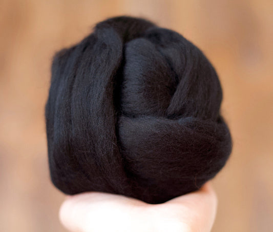 Black - Merino Wool Roving