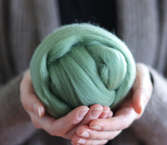Eucalyptus Green - Merino Wool Roving