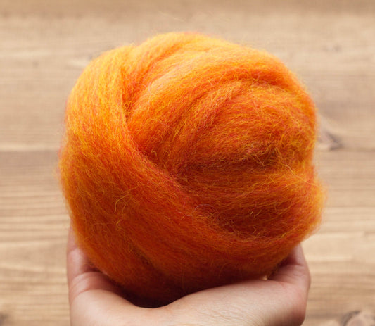 Pumpkin - Wool Roving