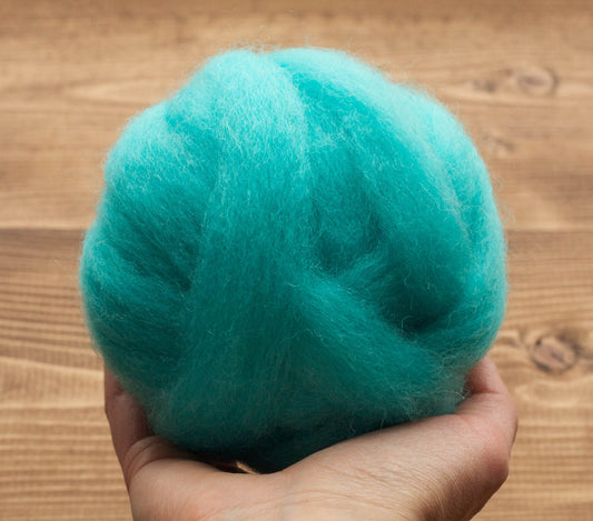 Aqua Blue - Wool Roving