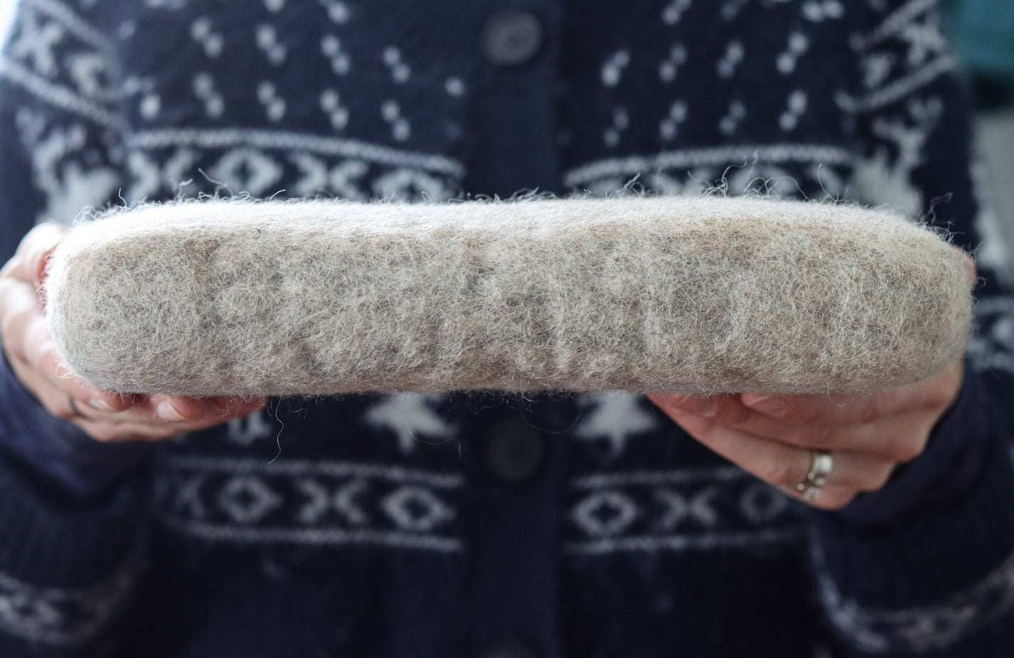 SECONDS SALE 100 Pure Wool Needle Felting Mat Large Grey Fox Felting